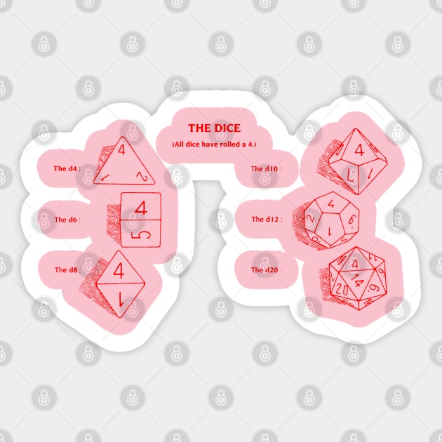 The Dice (d20 Red) Sticker by Riverlynn_Tavern